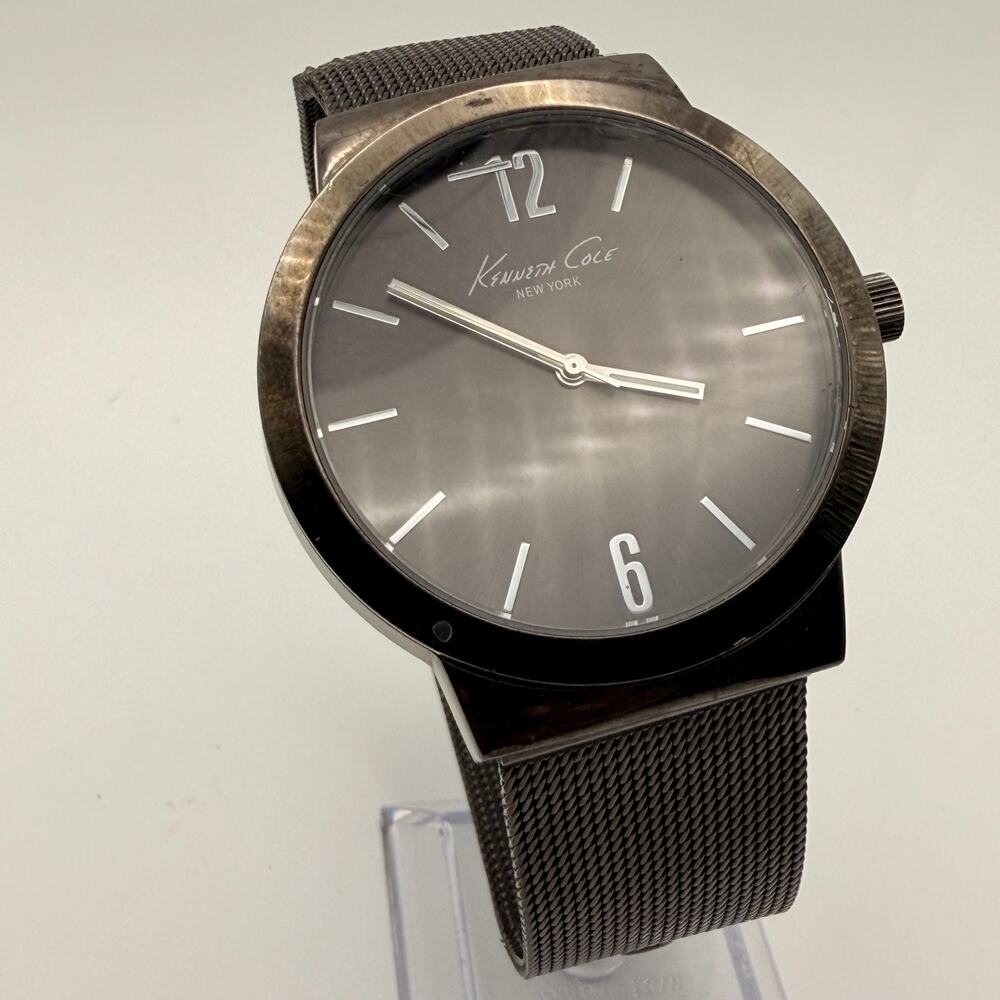 Kenneth Cole New York Classic Gunmetal Mesh Men's Watch Working New Battery